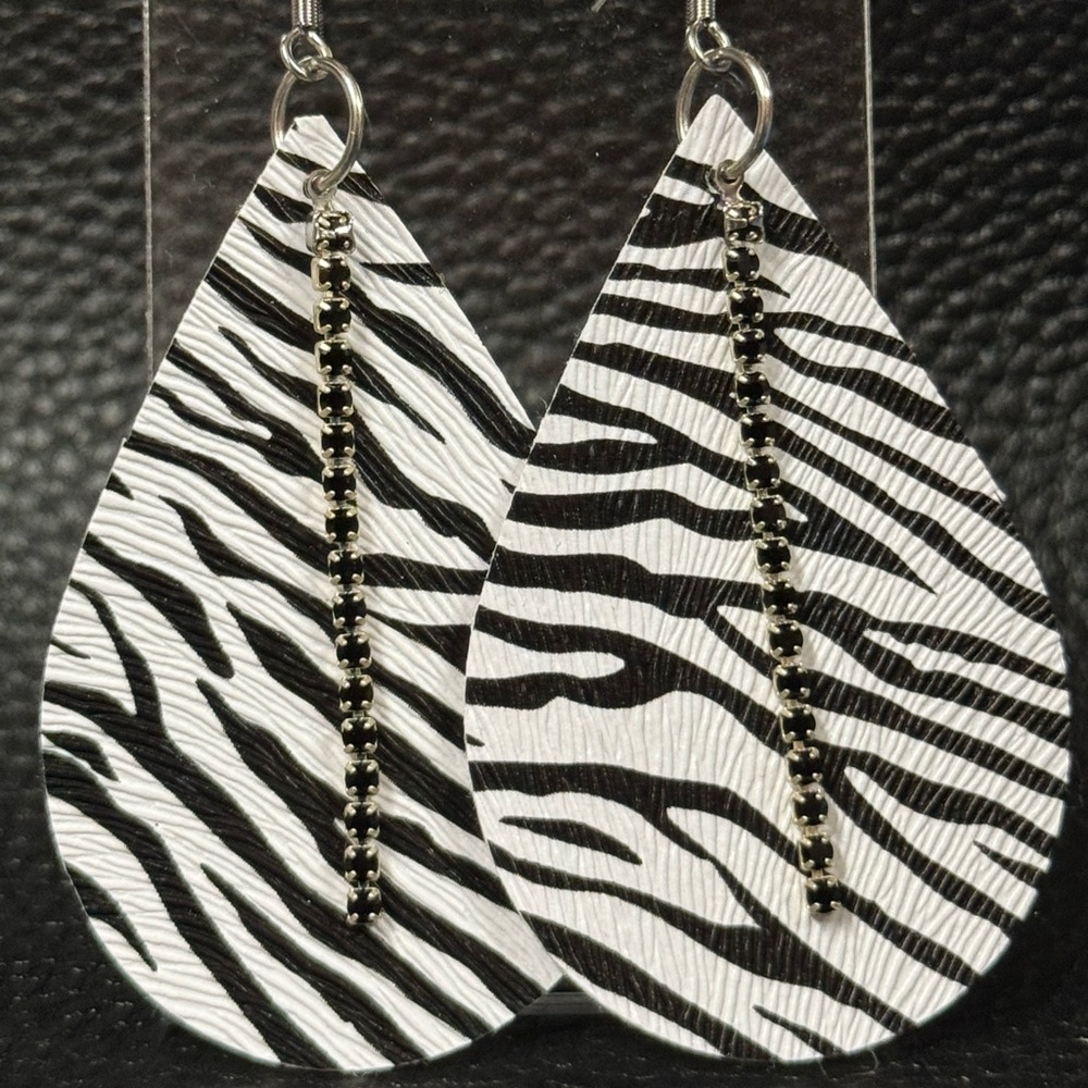 Zebra Print Faux Leather Earrings